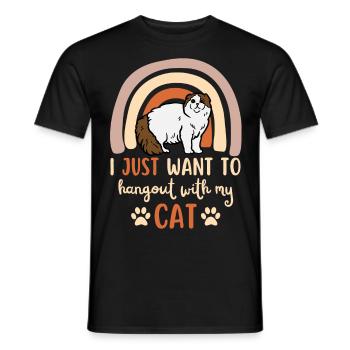 Cute Scottish Fold Cat Mama Scottish Folding Ear - Men's T-Shirt - black - Front - AI Model Male 178 light (178cm)