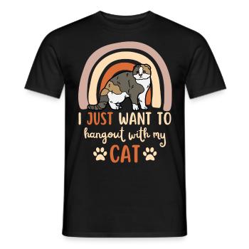 Cute Scottish Fold Cat Mama Scottish Folding Ear - Men's T-Shirt - black - Front - AI Model Male 178 light (178cm)