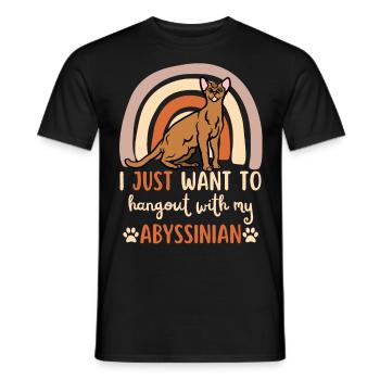 Mignon chat abyssin - T-shirt homme - noir - Devant - AI Model Male 178 light (178cm)