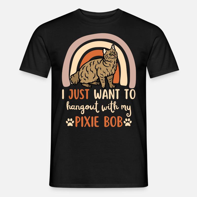 Cute Pixie Bob Cat - Men's T-Shirt - black