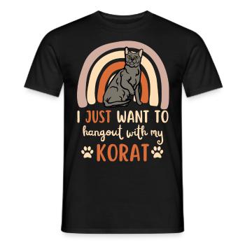 Mignon Korat Cat - T-shirt homme - noir - Devant - AI Model Male 178 light (178cm)