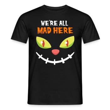 Grinsekatze Halloween Katze - Männer T-Shirt - Schwarz - Vorne - AI Model Male 178 light (178cm)