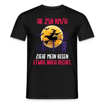 Tempolimit für Besen Hexe Halloween - Männer T-Shirt - Schwarz - Vorne - AI Model Male 178 light (178cm)