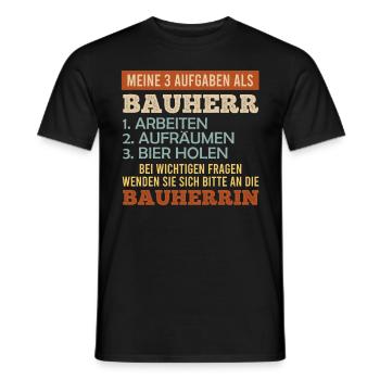 3 Aufgaben als Bauherr Eigenheim - Männer T-Shirt - Schwarz - Vorne - AI Model Male 178 light (178cm)
