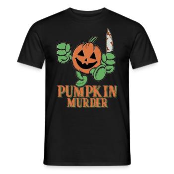 Greepy Pumpkin Murder Halloween Costume - Men's T-Shirt - black - Front - AI Model Male 178 light (178cm)