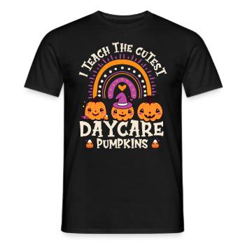 Halloween I Teach The Cutest Daycare Pumpkins - Men's T-Shirt - black - Front - AI Model Male 178 light (178cm)