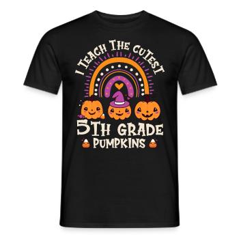 Greepy Pumpkin Murder Halloween Costume - Men's T-Shirt - black - Front - AI Model Male 178 light (178cm)
