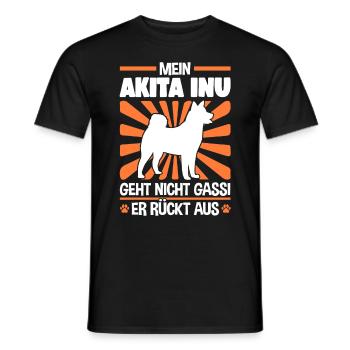 Akita Inu Gassi gehen japanischer Spitz - Männer T-Shirt - Schwarz - Vorne - AI Model Male 178 light (178cm)