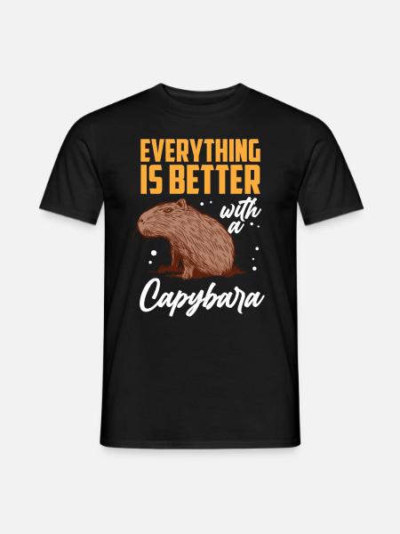 Capybara alles besser mit Wasserschwein - Mænd T-shirt - sort