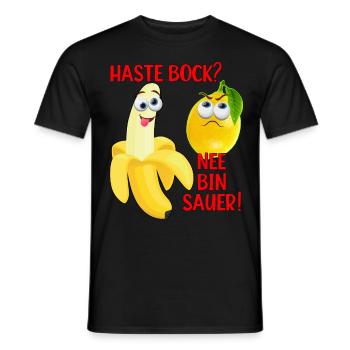 Vegane Banane und Zitrone Witzig Zitrone ist Sauer - Männer T-Shirt - Schwarz - Vorne - AI Model Male 178 light (178cm)