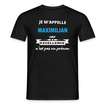 Je m'appelle excellence Maximilian - T-shirt homme - noir - Devant - AI Model Male 178 light (178cm)