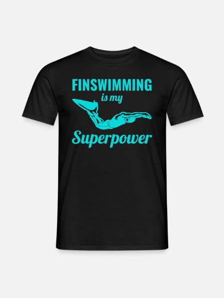 Finswimming Schwimmen Schwimmer Schwimmen Wassersport - Männer T-Shirt - Schwarz
