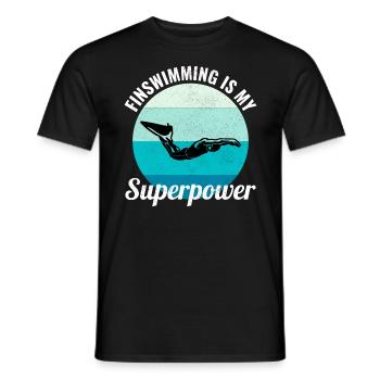 Finswimming Swimming Swimmer Swim Water sport - Men's T-Shirt - black - Front - AI Model Male 178 light (178cm)