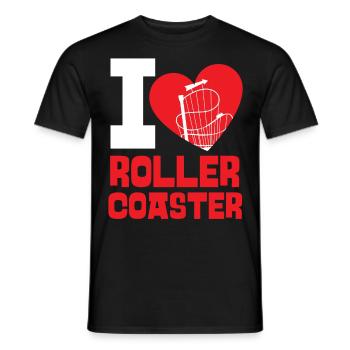 Roller Coaster Heart I Love Roller - Männer T-Shirt - Schwarz - Vorne - AI Model Male 178 light (178cm)