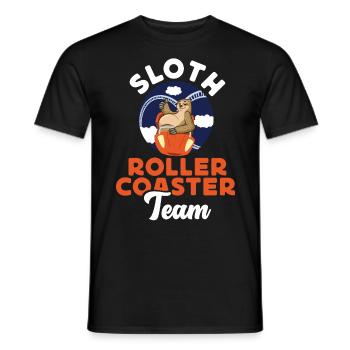 Roller Coaster Sloth Sloth Roller - Men's T-Shirt - black - Front - AI Model Male 178 light (178cm)