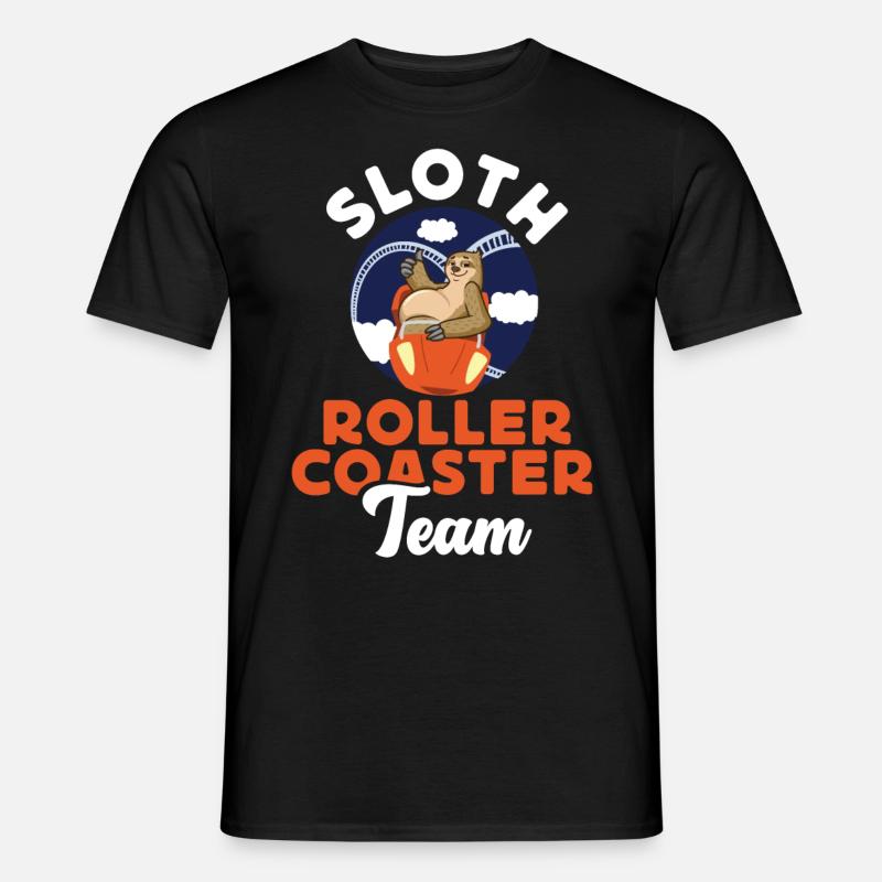 Roller Coaster Sloth Sloth Roller - T-shirt homme - noir