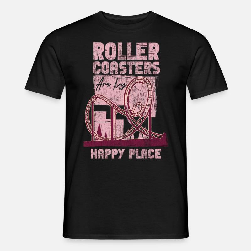 Roller Coaster Vintage Roller - Men’s T-shirt - black