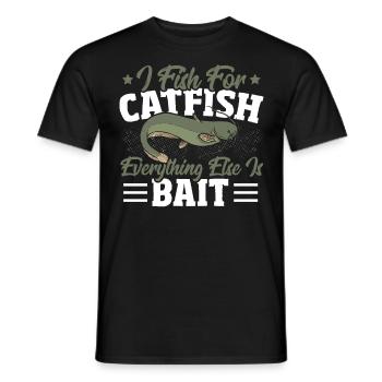 Je pêche le poisson-chat Tout le reste est un appât - T-shirt homme - noir - Devant - AI Model Male 178 light (178cm)