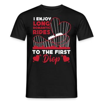 Roller Coaster Heart I Enjoy Long - Männer T-Shirt - Schwarz - Vorne - AI Model Male 178 light (178cm)
