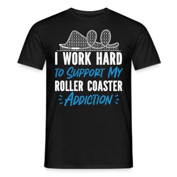 Roller Coaster I Work Hard To - Men's T-Shirt - black - Front - AI Model Male 178 light (178cm)