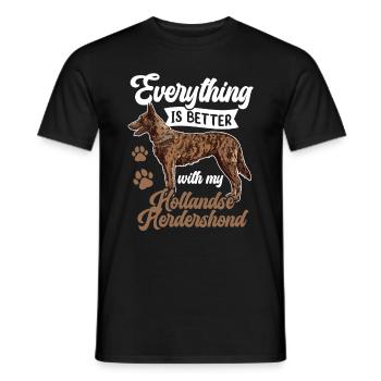 Alles ist besser mit Hollandse Herdershond - Männer T-Shirt - Schwarz - Vorne - AI Model Male 178 light (178cm)