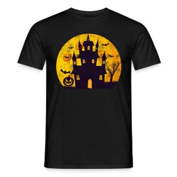 Grusel Schloss Halloween - Männer T-Shirt - Schwarz - Vorne - AI Model Male 178 light (178cm)