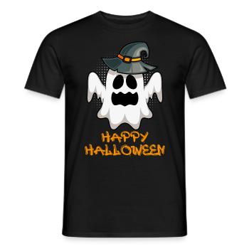 Happy Geister Halloween - Männer T-Shirt - Schwarz - Vorne - AI Model Male 178 light (178cm)