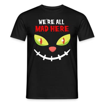 Grinsekatze Halloween Katze - Männer T-Shirt - Schwarz - Vorne - AI Model Male 178 light (178cm)