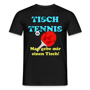 Tischtennis Tischtennisschläger Tischtennisball - Männer T-Shirt - Schwarz - Vorne - AI Model Male 178 light (178cm)