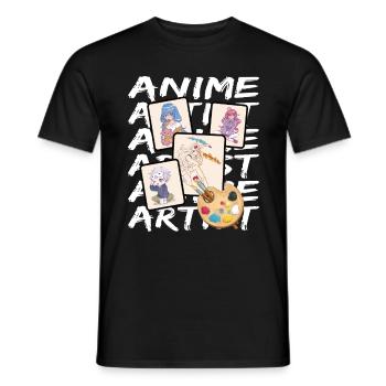 Anime Artist Manga Künstler Japan Fan - Men's T-Shirt - black - Front - AI Model Male 178 light (178cm)