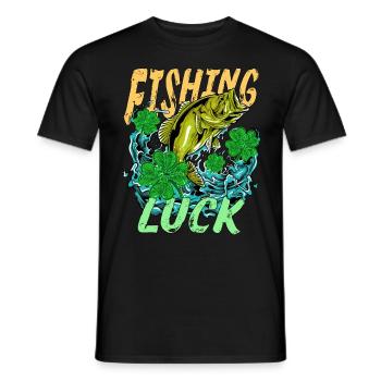 Fishing Angler Glück - Männer T-Shirt - Schwarz - Vorne - AI Model Male 178 light (178cm)