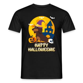 Joyeux chien teckel Halloween - T-shirt homme - noir - Devant - AI Model Male 178 light (178cm)