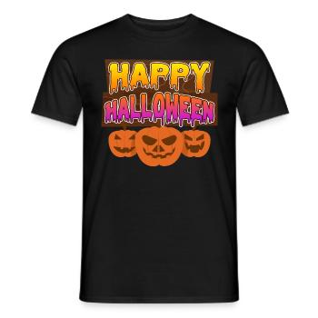 Halloween Kürbis Happy Halloween - Männer T-Shirt - Schwarz - Vorne - AI Model Male 178 light (178cm)