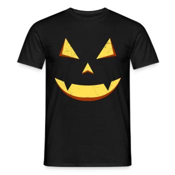 Visage de citrouille Halloween - T-shirt homme - noir - Devant - AI Model Male 178 light (178cm)