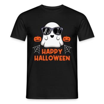 Happy Geister Halloween - Männer T-Shirt - Schwarz - Vorne - AI Model Male 178 light (178cm)