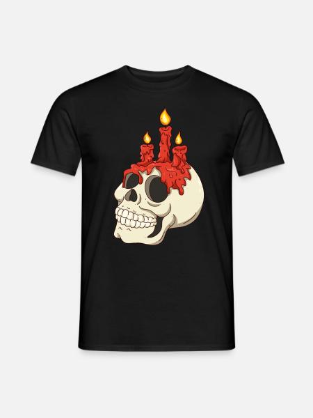 Halloween Deko Knochen Gesicht - Männer T-Shirt - Schwarz