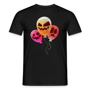 Kürbis Maske Halloween Ballon - Männer T-Shirt - Schwarz - Vorne - AI Model Male 178 light (178cm)