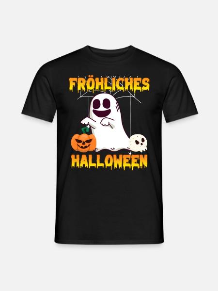 Happy Halloween Geist - Männer T-Shirt - Schwarz