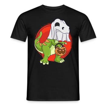 Dinosaur Halloween Ghost - Men's T-Shirt - black - Front - AI Model Male 178 light (178cm)