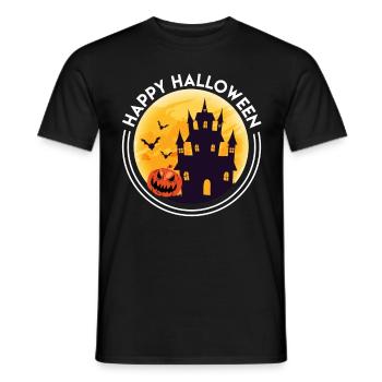 Halloween Schloss Fröhliches Halloween - Männer T-Shirt - Schwarz - Vorne - AI Model Male 178 light (178cm)