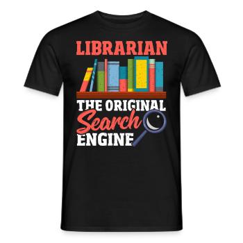 Librarian The Original Search Engine Book Lover - Men's T-Shirt - black - Front - AI Model Male 178 light (178cm)