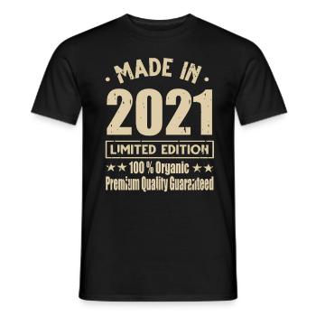 Fabriqué en 2021 Vintage Retro Limited Edition - T-shirt homme - noir - Devant - AI Model Male 178 light (178cm)