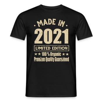 Fabriqué en 2021 Vintage Retro Limited Edition - T-shirt homme - noir - Devant - AI Model Male 178 light (178cm)
