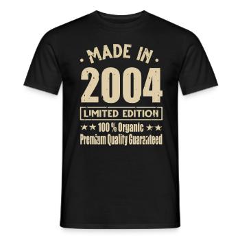 Fabriqué en 2004 Vintage Retro Limited Edition - T-shirt homme - noir - Devant - AI Model Male 178 light (178cm)