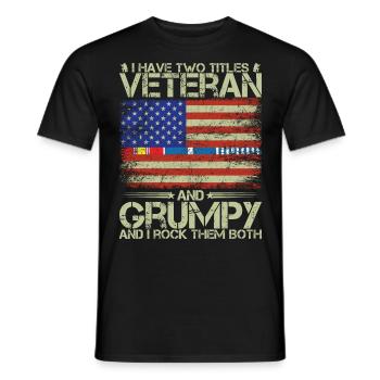 Cool Grand-père vétéran style de vie militaire Gesche - T-shirt homme - noir - Devant - AI Model Male 178 light (178cm)