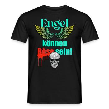 Engel können Böse Engel Design Totenkopf Flügel - Männer T-Shirt - Schwarz - Vorne - AI Model Male 178 light (178cm)
