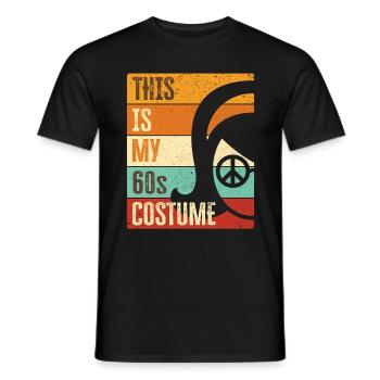 Costume de fête des années 60 des années soixante des années 1960 - T-shirt homme - noir - Devant - AI Model Male 178 light (178cm)