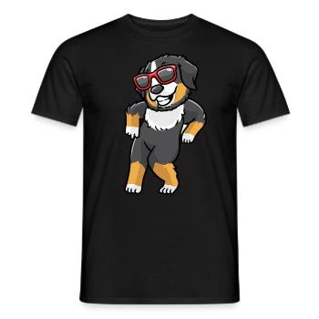 Berner Sennenhund Hund Tanzen Bouvier Bernois - Männer T-Shirt - Schwarz - Vorne - AI Model Male 178 light (178cm)