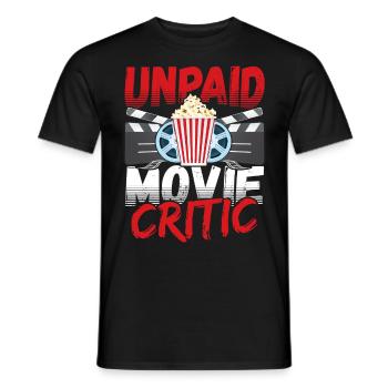 Critique de cinéma non rémunéré Réalisateur - T-shirt homme - noir - Devant - AI Model Male 178 light (178cm)