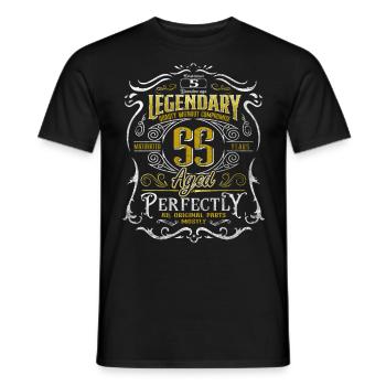 Legendary 55 Year Old Aged Perfectly 55th Birthday - Men's T-Shirt - black - Front - AI Model Male 178 light (178cm)